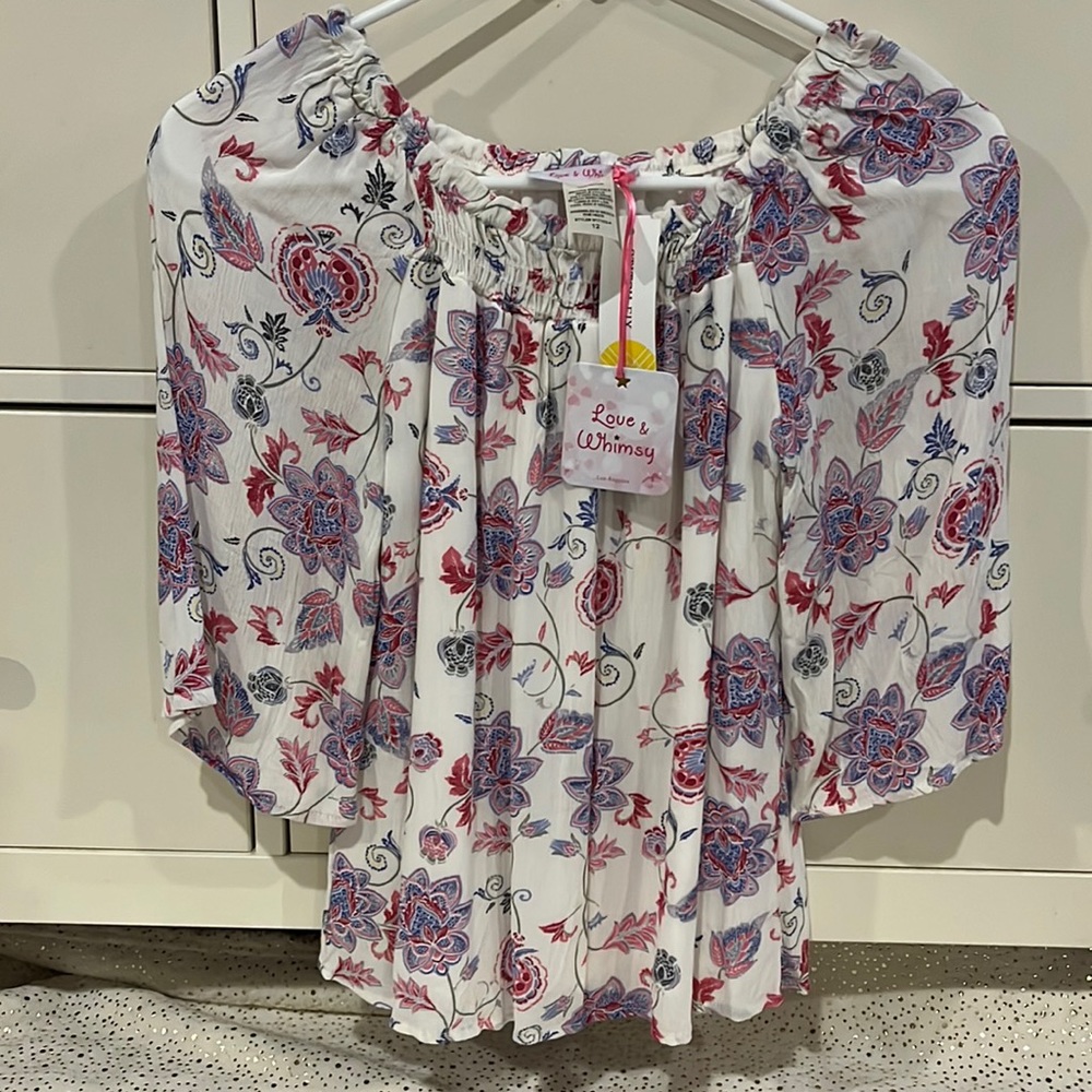 Love & Whimsy off the shoulder top size 12
